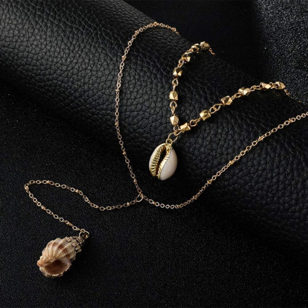 Layer Cowrie Under The Sea Shell Drop Necklace - Picture 3 of 5